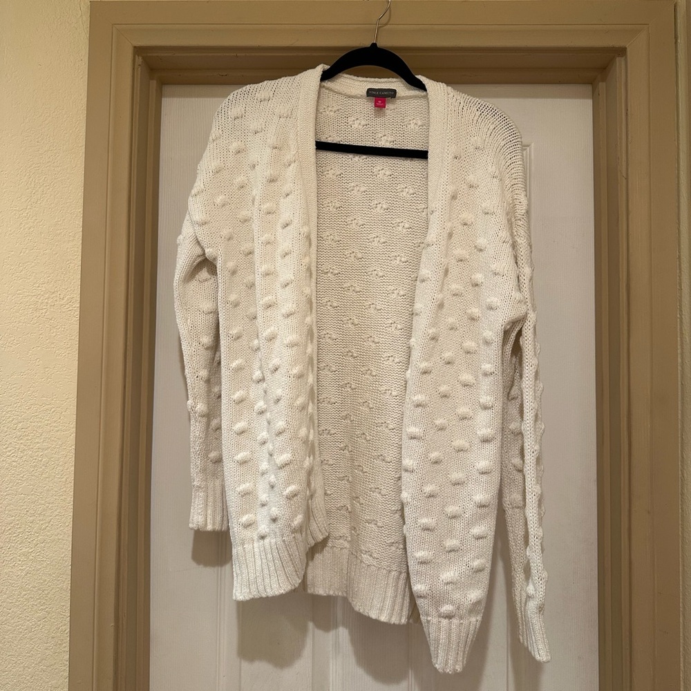 Vince Camuto Cream Textured Cardigan
